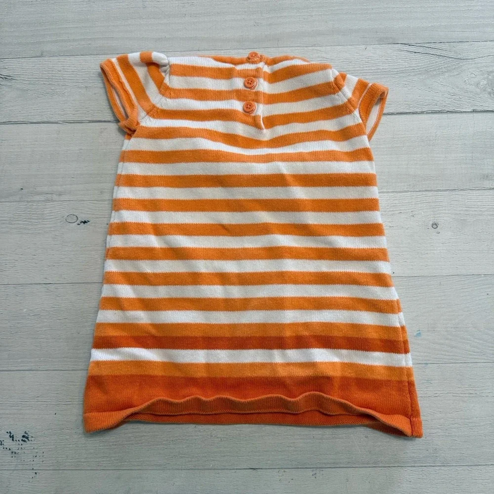 Gymboree orange and‎ white stripe pumpkin sweater dress 6-12 months
